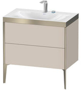 Duravit XViu Möbelwaschtischset 800x480mm mit Unterbau, 2 Auszügen & Viu Waschtisch – Nussbaum Mitte