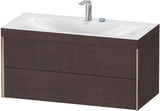 DURAVIT XViu c-bonded Waschtischunterbauset 1000 mm mit 2 Schubkästen, champagner matt / mediterrane eiche