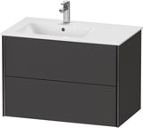 Duravit XViu Waschtischunterbau 810 mm wandhängend mit 2 Schubkästen, weiß matt, für Waschtisch links