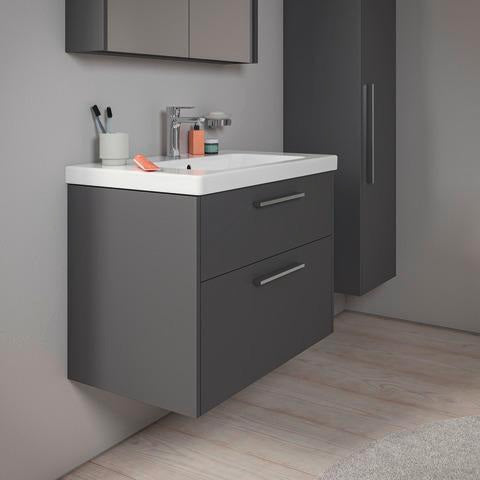 DURAVIT D-Code Spiegelschrank 800 mm mit LED-Beleuchtung, 2 Türen, Eiche Marmor