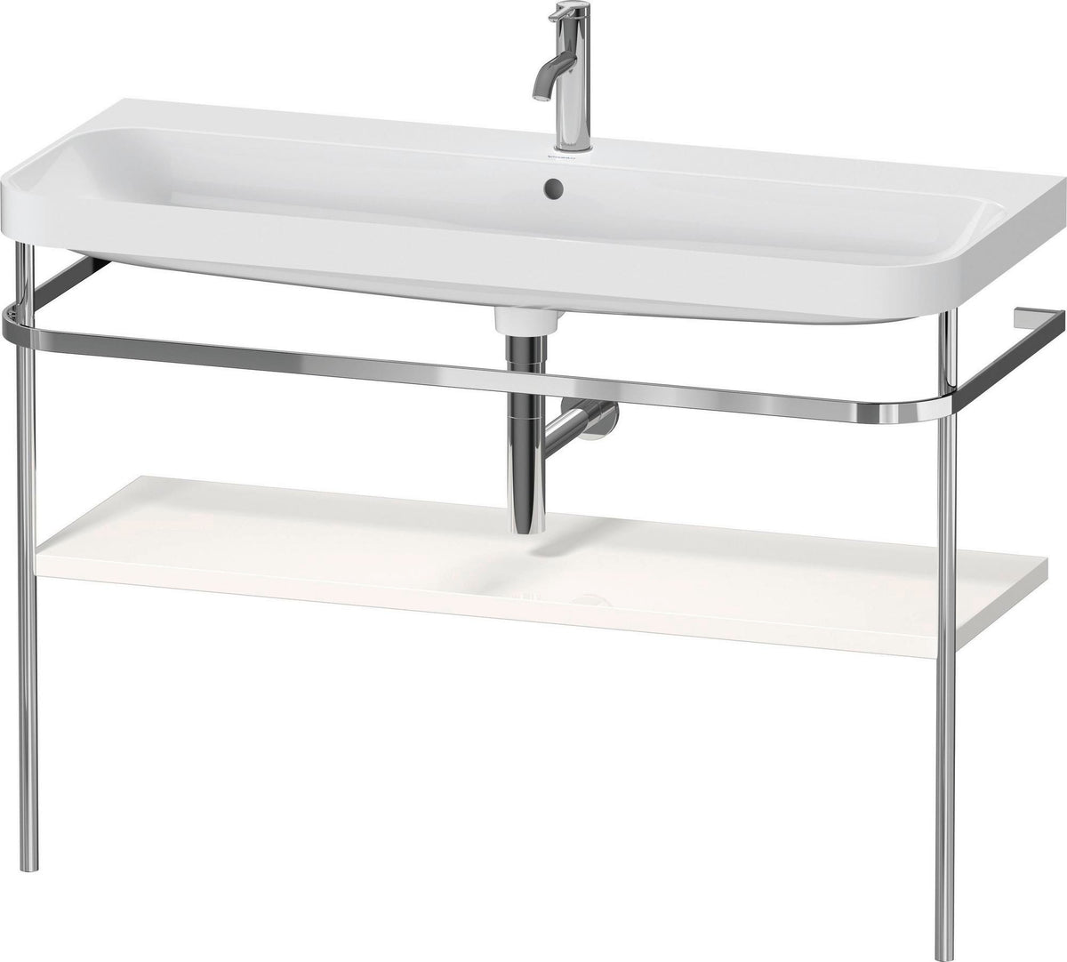Duravit Happy D.2 c-shaped Waschtischset 1175 mm mit Metallkonsole und Waschschüssel