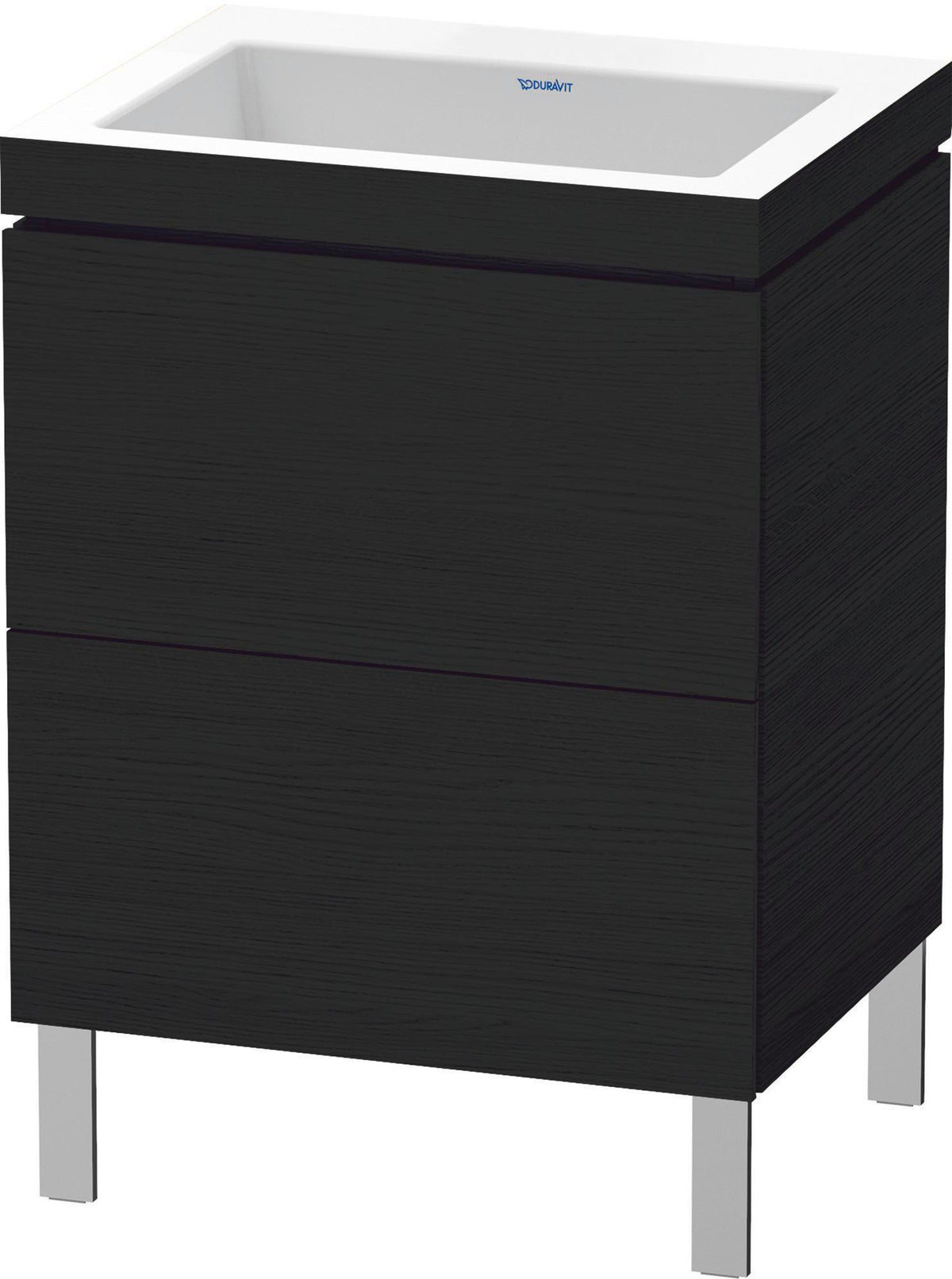 DURAVIT L-Cube c-bonded Waschtischset 698x600x480 mm, 2 Auszüge, Schwarz Hochglanz