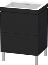 DURAVIT L-Cube c-bonded Waschtischset 698x600x480 mm, 2 Auszüge, Schwarz Hochglanz