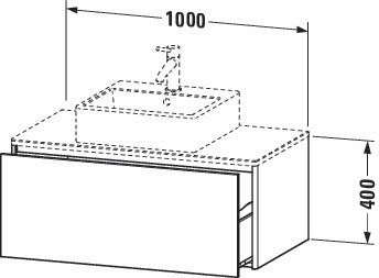 Duravit XSquare Waschtischunterbau 1000 mm wandhängend – s-matt, für Konsole