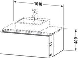 Duravit XSquare Waschtischunterbau 1000 mm wandhängend – s-matt, für Konsole