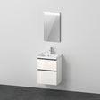 Duravit D-Neo Möbel-Set 500x400mm Weiß Hochglanz mit Waschtisch, Unterbau und Spiegel