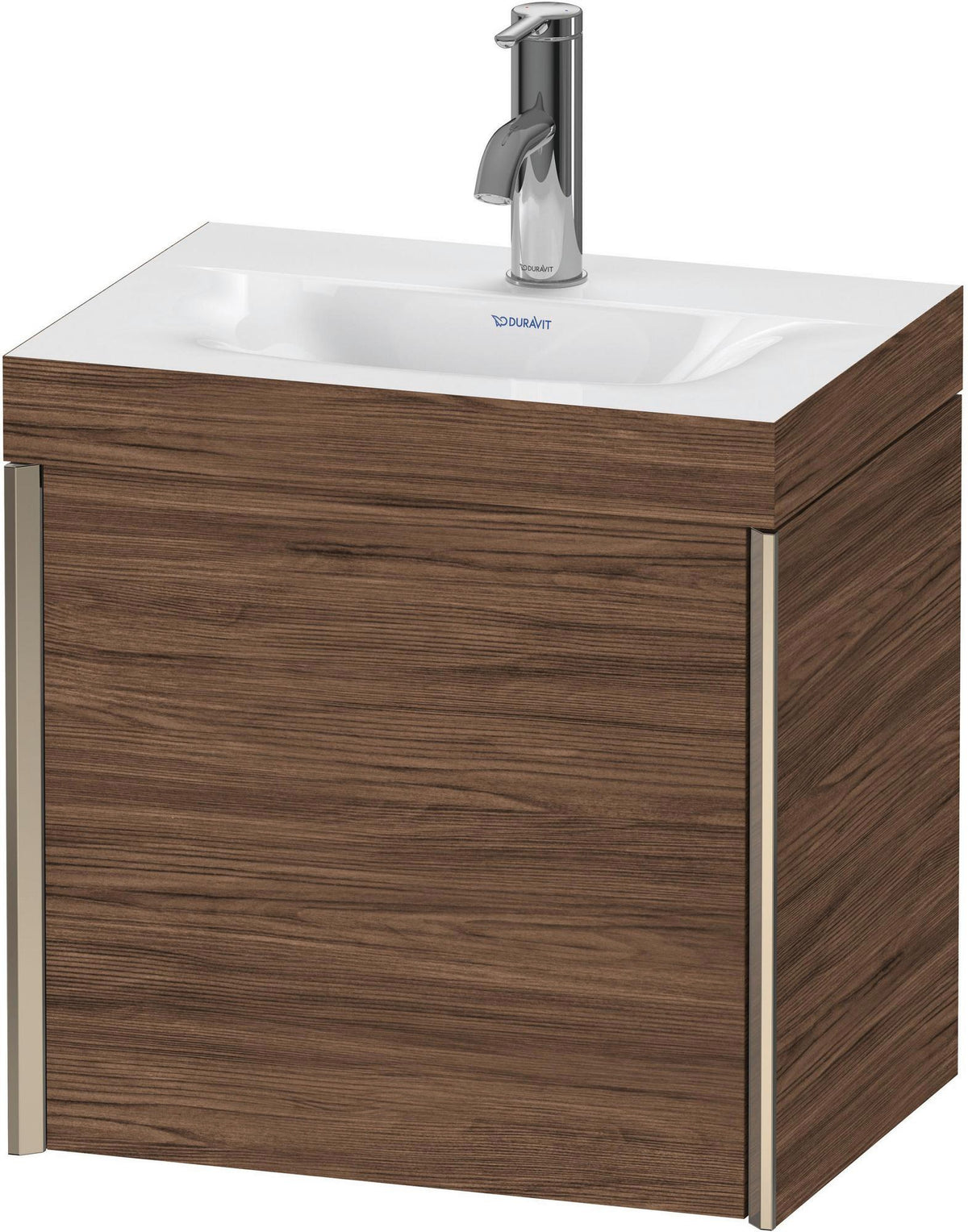 Duravit XViu c-bonded Waschtischunterbauset 460 mm, 1 Tür, champagner matt / amerikanischer Nussbaum