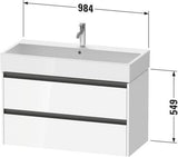 Duravit Ketho.2 Waschtischunterbau 984 mm Eiche Terra Matt mit 2 Schubkästen und Soft-Close