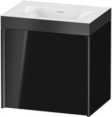 DURAVIT XViu Waschtischunterbau 450 mm wandhängend mit c-bonded Waschtisch, schwarz matt / schwarz hochglanz