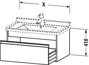 DURAVIT Ketho Waschtischunterbau wandhängend 455x800x410 mm, 1 Auszug, weiß matt