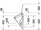 Duravit Urinal STARCK 1 320 x 285 mm mit Fliege, weiß, für Deckel, absaugend