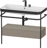 DURAVIT Happy D.2 c-bonded Waschtischset mit Metallkonsole, 975 mm, Steingrau Seidenmatt