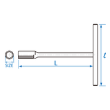 KING TONY Profi-Werkzeuge - T-Griff-Steckschlüssel Metrisch 11mm 118411M