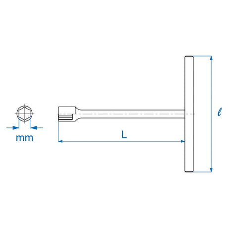 KING TONY Profi-Werkzeuge - T-Griff-Schlüssel, langer Steckaufsatz, metrisch - 12 mm 118512M