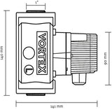 Vortex Brauchwasserpumpe BWO 200 BLUEONE ohne Regelmodul – Hocheffiziente Zirkulationspumpe mit ECM-Technologie