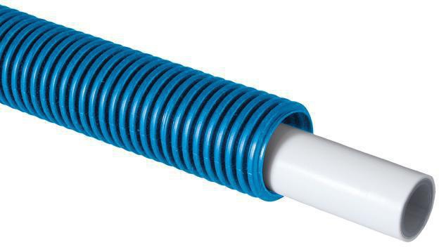 MULTITUBO Alu-Verbundrohr 16x2mm weiß im blauen Schutzrohr – 75 m VPE