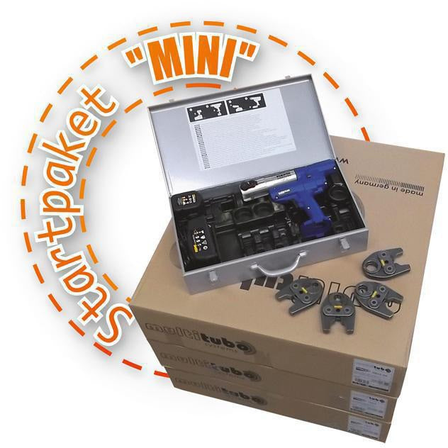 MULTITUBO Startpaket Mini mit Alu-Verbundrohr 16/20 mm und Akku-Pressmaschine 16-40 mm