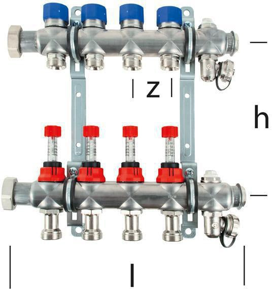 MULTITUBO Fußboden-Verteiler Eurokonus 2 Kreise 190x200x50mm von DW Verbundrohr