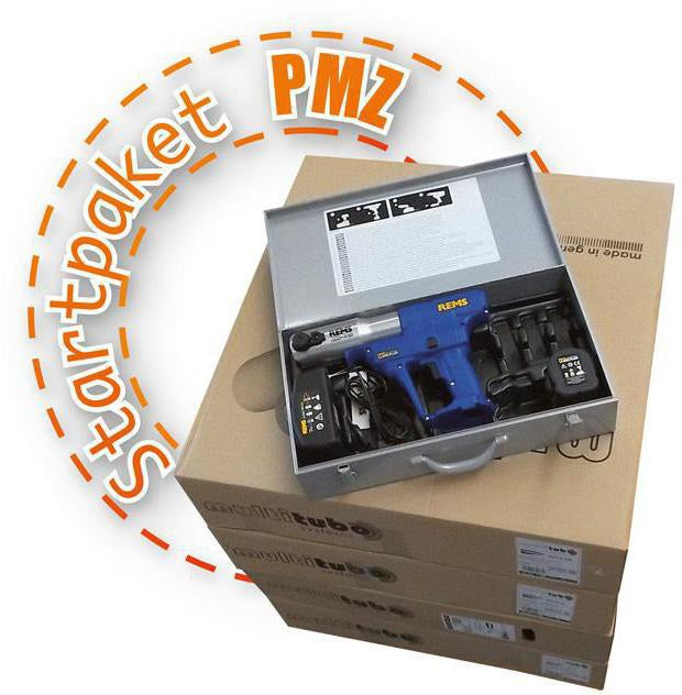 MULTITUBO Startpaket PMZ mit Alu-Verbundrohr und Akku-Pressmaschine 16–110 mm