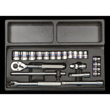 KING TONY Profi-Werkzeuge - 3/8" Steckschlüssel-Set, metrisch, mit Zubehör - 22 tlg. 93523MR01