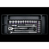 KING TONY Profi-Werkzeuge - 1/2" Steckschlüssel- Set, metrisch, mit Zubehör - 24 tlg. 94526MR01