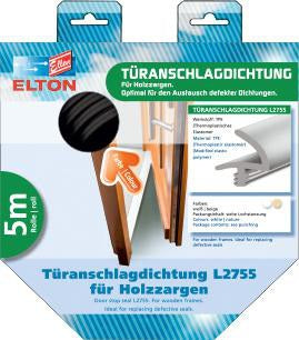 ELLEN Türanschlagdichtung L 2755 – 5 m TPE Dichtprofil zum Einfräsen, weiß
