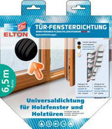 ELLEN Renovierungsdichtung 6308AC – TPE Türdichtung 6,5 m, selbstklebend, für Holzfenster & Türen