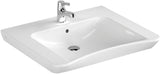 VITRA Conforma Waschtisch 650 mm barrierefrei mit Hahnloch und Überlauf Weiß HGL