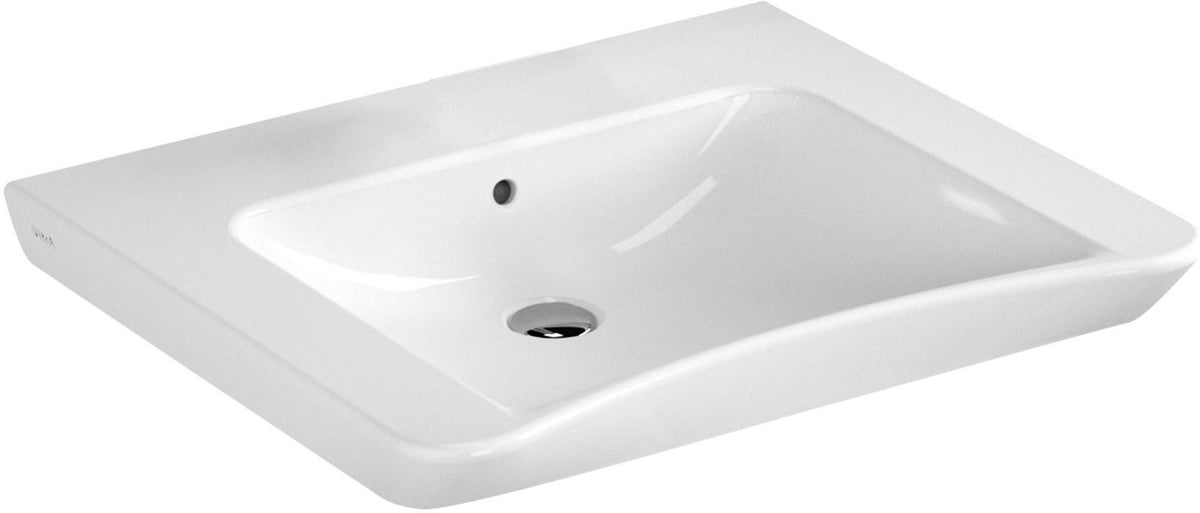 VITRA Conforma Waschtisch 650 mm barrierefrei mit Hahnloch und Überlauf Weiß HGL