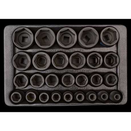 KING TONY Profi-Werkzeuge - 1/2" Kraft-Steckschlüsselset, metrisch - 27 tlg. 94427MP