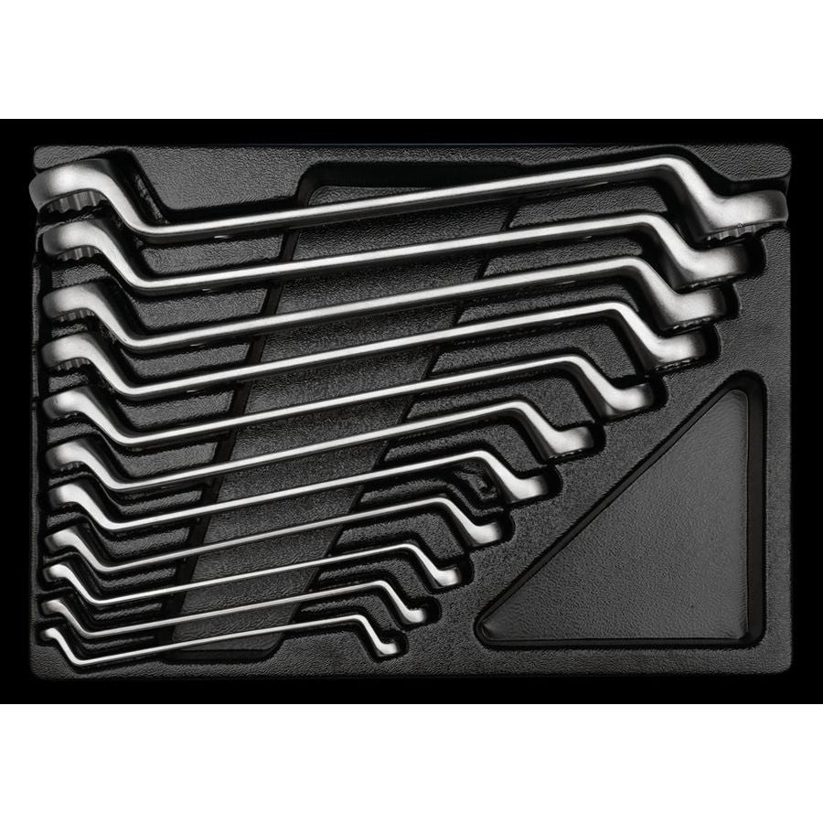 KING TONY Profi-Werkzeuge - Ringschlüssel-Modul-Set, 75°,  abgewinkelt - 11 tlg. 91711MR