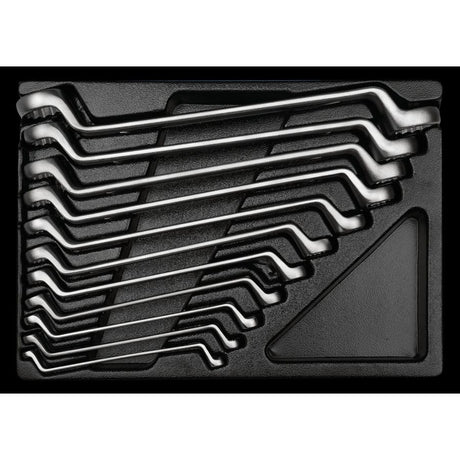 KING TONY Profi-Werkzeuge - Ringschlüssel-Modul-Set, 75°,  abgewinkelt - 11 tlg. 91711MR