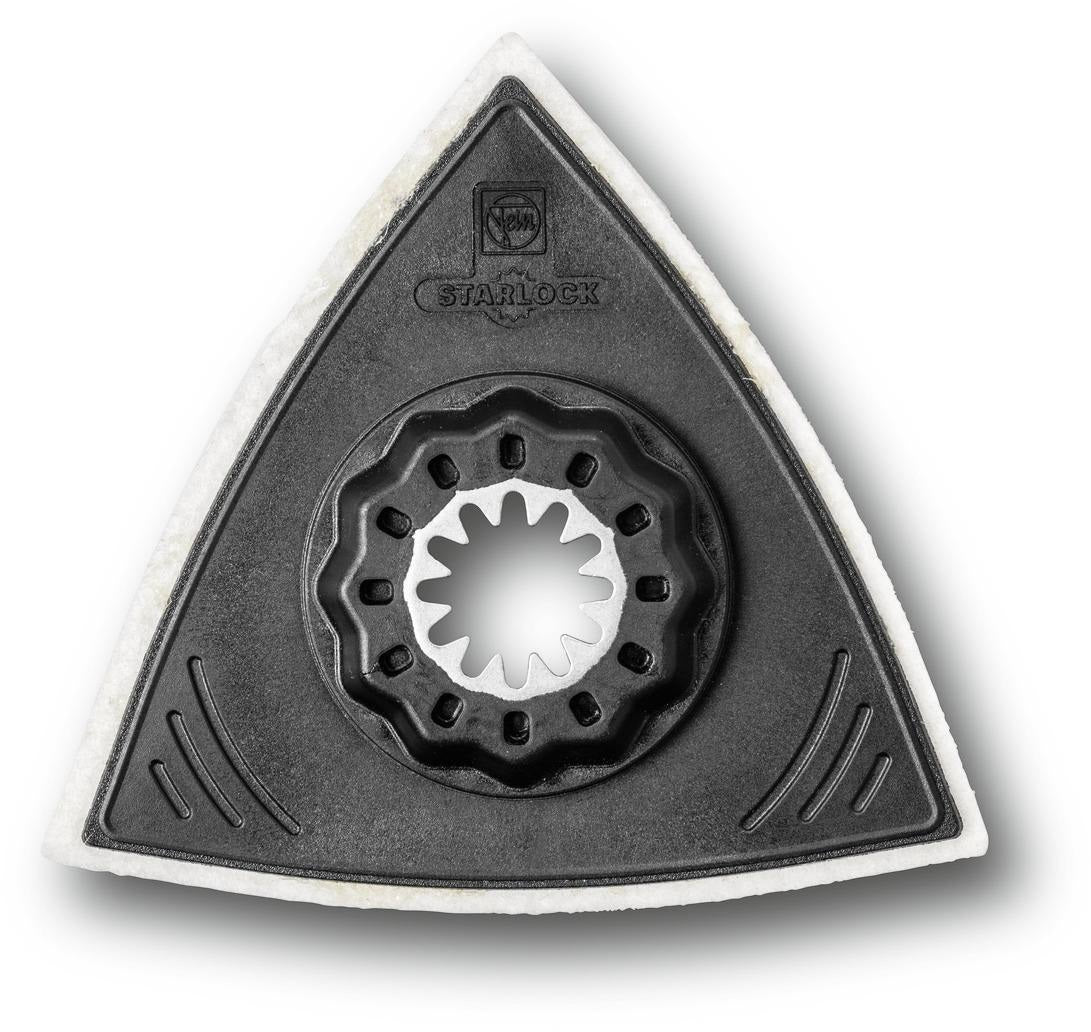 FEIN Filzpolierplatte Dreieck ungelocht Starlock 2 St./Pack – 80 mm Kantenlänge