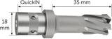 FEIN Kernbohrer Ultra 35 D.12mm Quick IN – HM-bestückt, 4 Zähne, 35mm Schnitttiefe