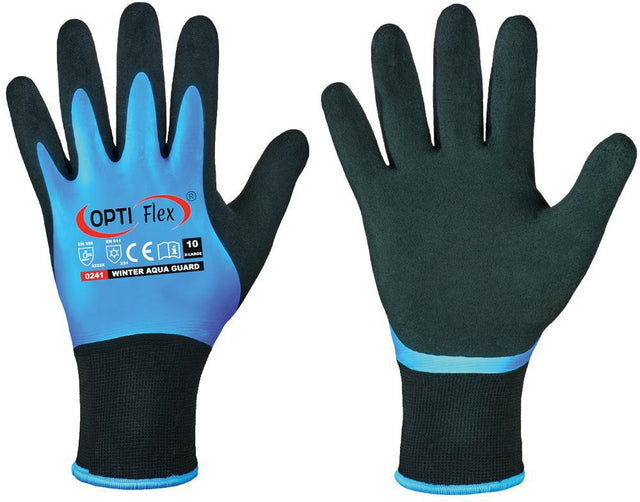 OPTIFLEX Winterhandschuhe Aqua Guard Gr. 8 schwarz/blau – Kälteschutz bis -30 °C, EN 388 & EN 511