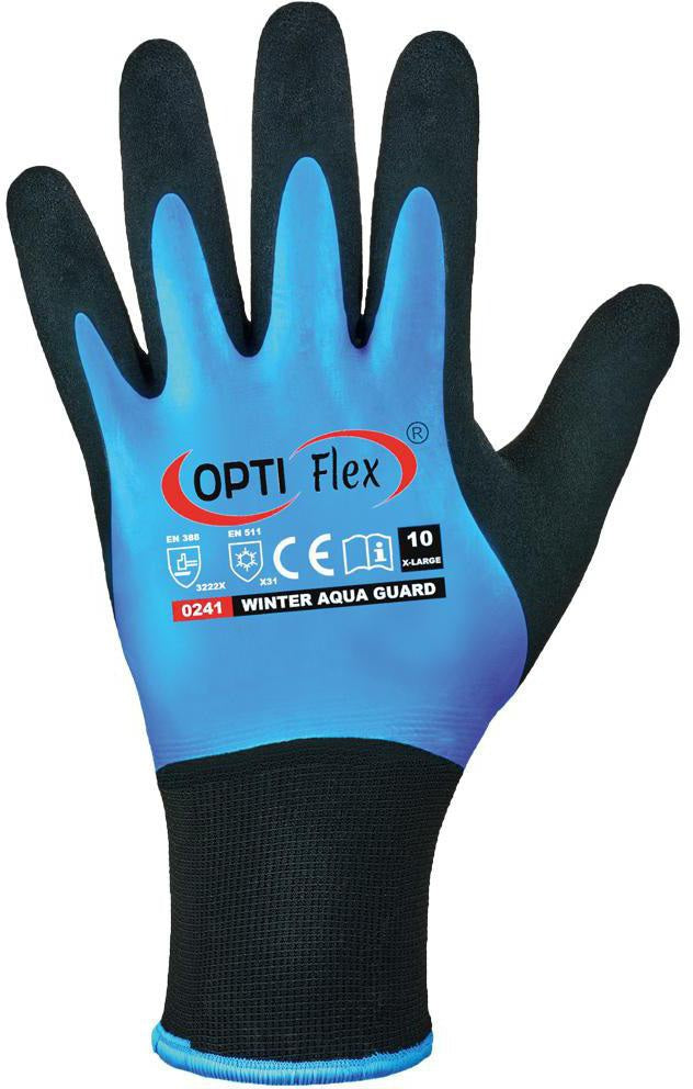 OPTIFLEX Winterhandschuhe Aqua Guard Gr. 8 schwarz/blau – Kälteschutz bis -30 °C, EN 388 & EN 511