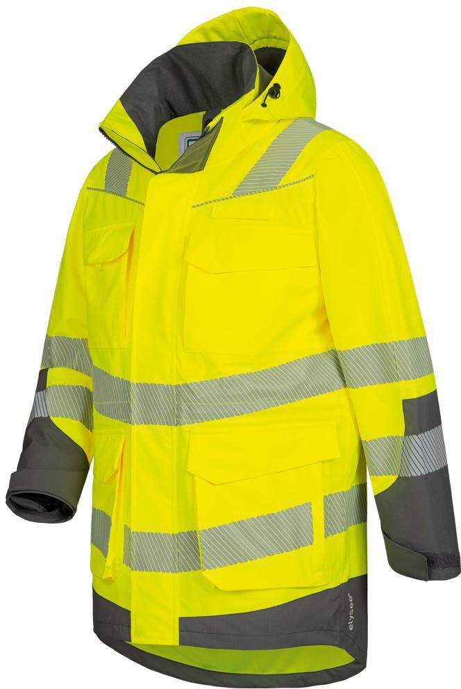 Warnschutzparka ARWID Gr.XXL gelb/grau von ELYSEE – EN ISO 20471 Kl. 3, wasserdicht, atmungsaktiv