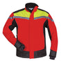 Waldarbeiter-Softshelljacke ESCHE rot/gelb/schwarz ELYSEE – wind- und wasserdicht, Cordura®-Verstärkung