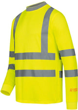 SAFESTYLE Warnschutz-Langarm-T-Shirt OLEAS Gr. M gelb – UV-Schutz UPF 40+ & EN ISO 20471 Kl. 2