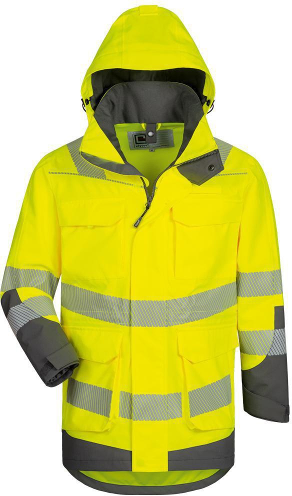 Warnschutzparka ARWID Gr.XXL gelb/grau von ELYSEE – EN ISO 20471 Kl. 3, wasserdicht, atmungsaktiv