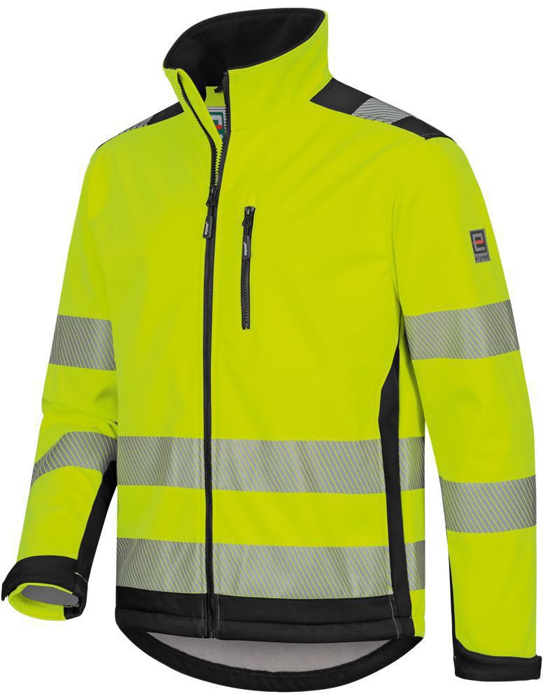 Warnschutz-Softshelljacke RYAN Gr.2XL gelb/schwarz ELYSEE – EN ISO 20471 Kl. 3, wasserdicht