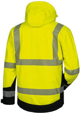 ELYSEE Warnschutz-Softshelljacke Melvin gelb/schwarz – EN ISO 20471 Kl. 3, wasserdicht & atmungsaktiv