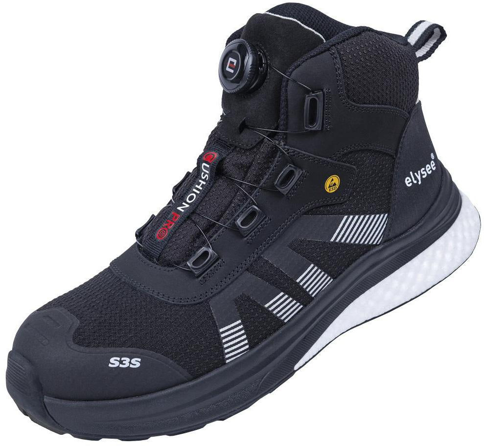 ELYSEE Sicherheitsstiefel CUSHIONPRO® MAX S3S ESD Alu-Zehenkappe, Gr. 40, Weite 11