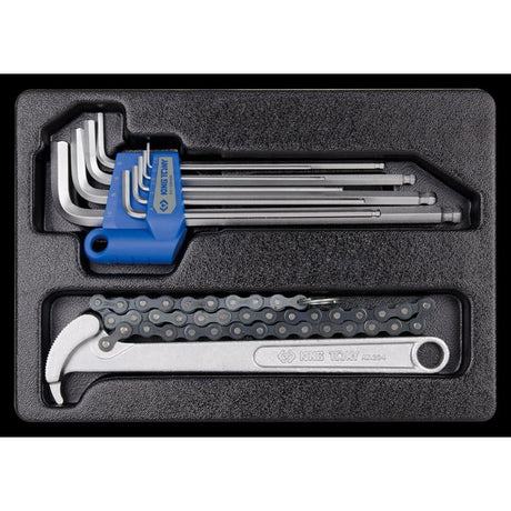 KING TONY Profi-Werkzeuge - Ketten-Rohrzange für Ölfilter und 6-Kant-Schlüssel-Set - 10  tlg. 920110MR