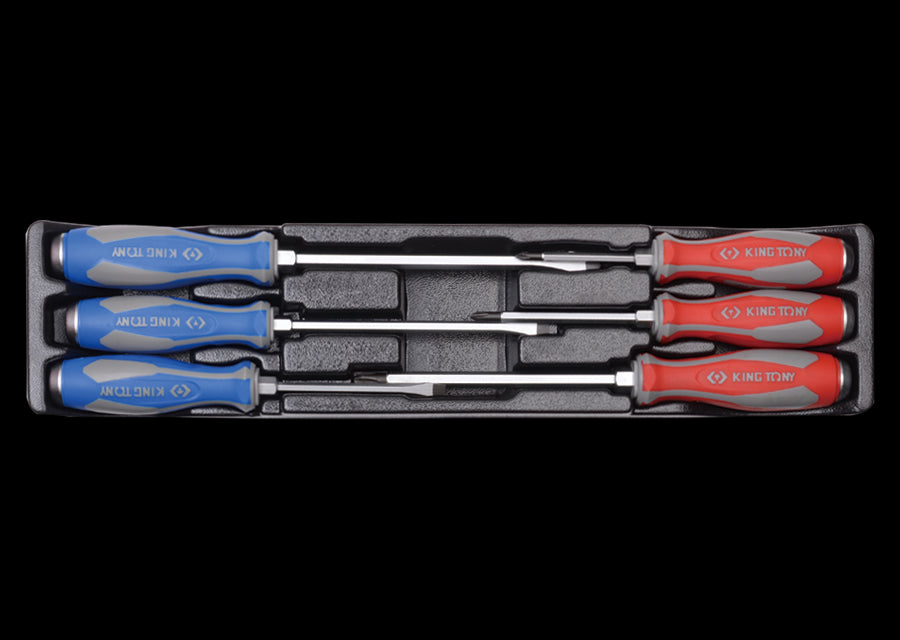 KING TONY Profi-Werkzeuge - Schlitz- und PHILLIPS®-Schraubendreherset, Heavy Duty - 6 tlg. 930206MR