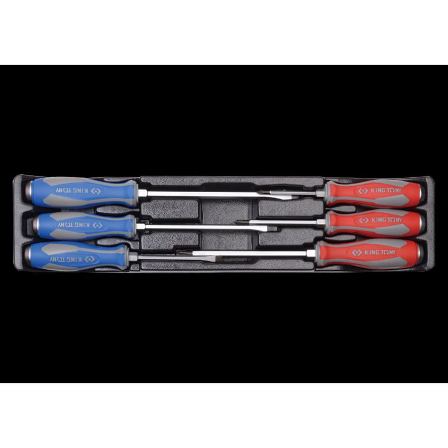 KING TONY Profi-Werkzeuge - Schlitz- und PHILLIPS®-Schraubendreherset, Heavy Duty - 6 tlg. 930206MR