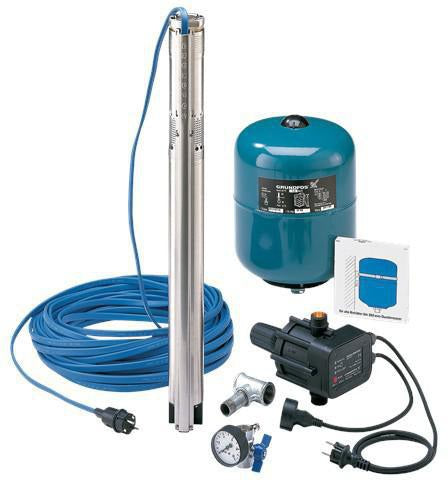 GRUNDFOS Unterwasserpumpe Wasserversorgungspaket SQ3-40 – 0,7 kW, 30 m Kabel, IP68