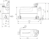GRUNDFOS Kleinhebeanlage Sololift2 C-3 0,6 kW – Grauwasser, 4 Zuläufe, EN 12050-2