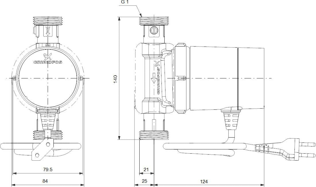 GRUNDFOS Zirkulationspumpe COMFORT 15-14 BX TU DACH – Hocheffizienz mit Zeitschaltuhr & Temperatursteuerung