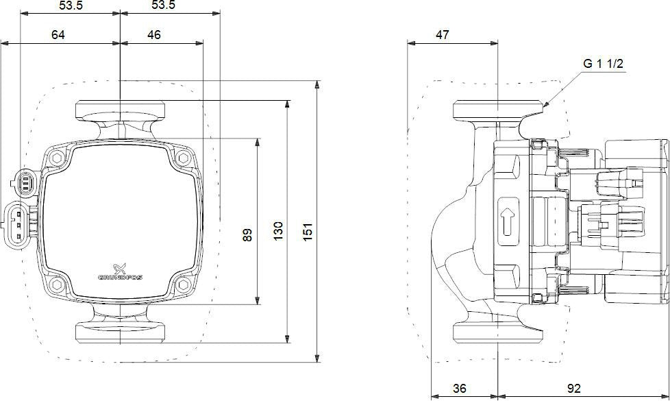 GRUNDFOS Hocheffizienz Umwälzpumpe ALPHA2 GO 25-75 130 220-240V 9H DG0